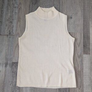 Sleeveless mock turtleneck sweater